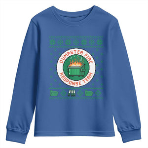 Funny Dumpster Fire Response Team Youth Sweatshirt Office Party Holiday Chaos Humor TS02 Royal Blue Print Your Wear