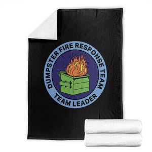 Dumpster Fire Response Team Leader Badge Throw Blanket Funny Office Chaos Holiday Gag Gift TS02 Black Print Your Wear