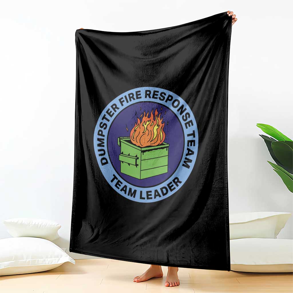 Dumpster Fire Response Team Leader Badge Throw Blanket Funny Office Chaos Holiday Gag Gift TS02 Print Your Wear