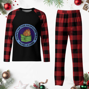 Dumpster Fire Response Team Leader Badge Plaid Pajama Set Funny Office Chaos Holiday Gag Gift TS02 Buffalo Plaid Print Your Wear