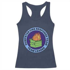 Dumpster Fire Response Team Leader Badge Racerback Tank Top Funny Office Chaos Holiday Gag Gift TS02 Navy Print Your Wear