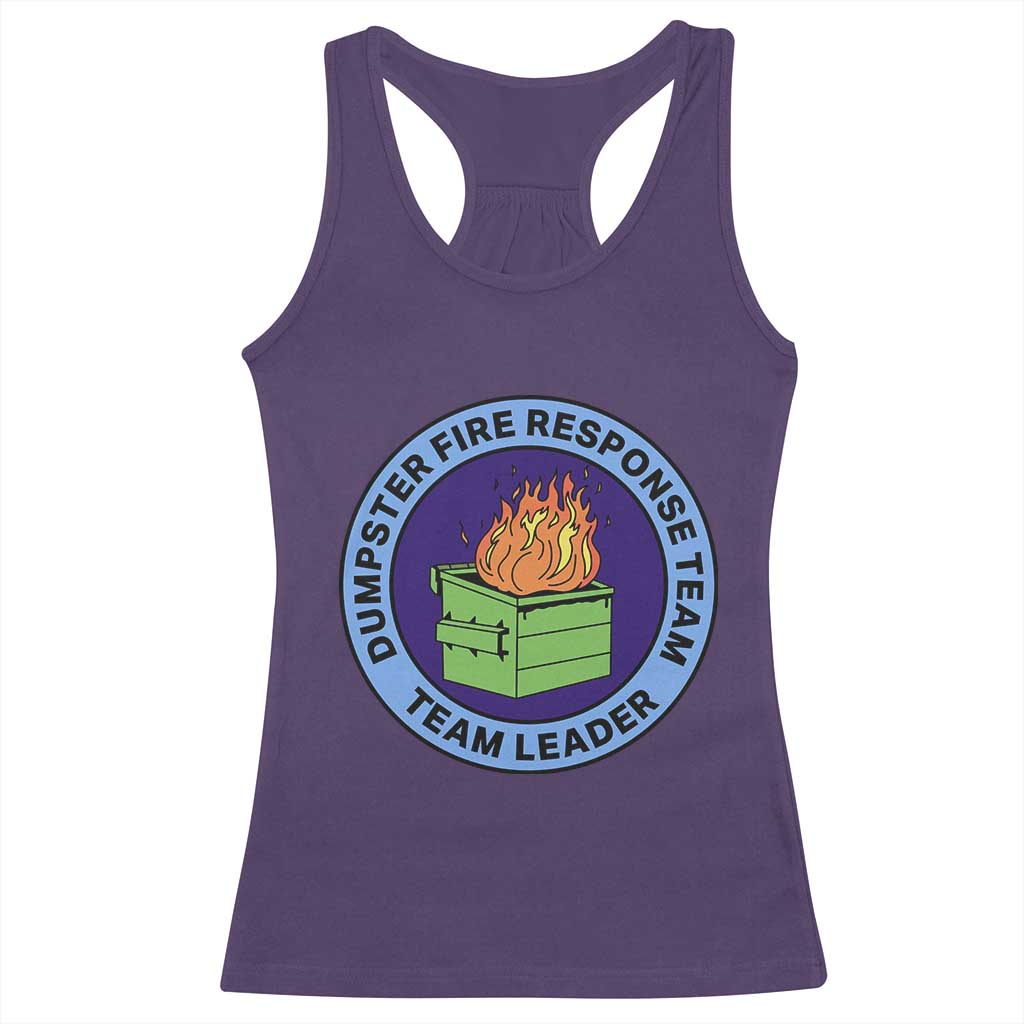 Dumpster Fire Response Team Leader Badge Racerback Tank Top Funny Office Chaos Holiday Gag Gift TS02 Purple Print Your Wear