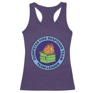 Dumpster Fire Response Team Leader Badge Racerback Tank Top Funny Office Chaos Holiday Gag Gift TS02 Purple Print Your Wear