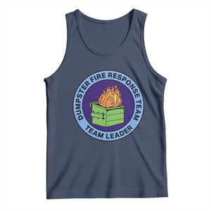 Dumpster Fire Response Team Leader Badge Tank Top Funny Office Chaos Holiday Gag Gift TS02 Navy Print Your Wear