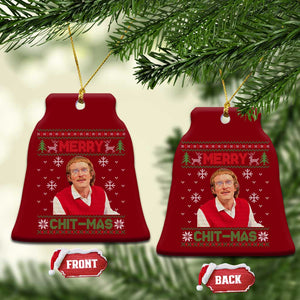 Funny Chit Christmas Merry Chit-Mas Ceramic Ornament Retro Holiday Humor TS02 Print Your Wear