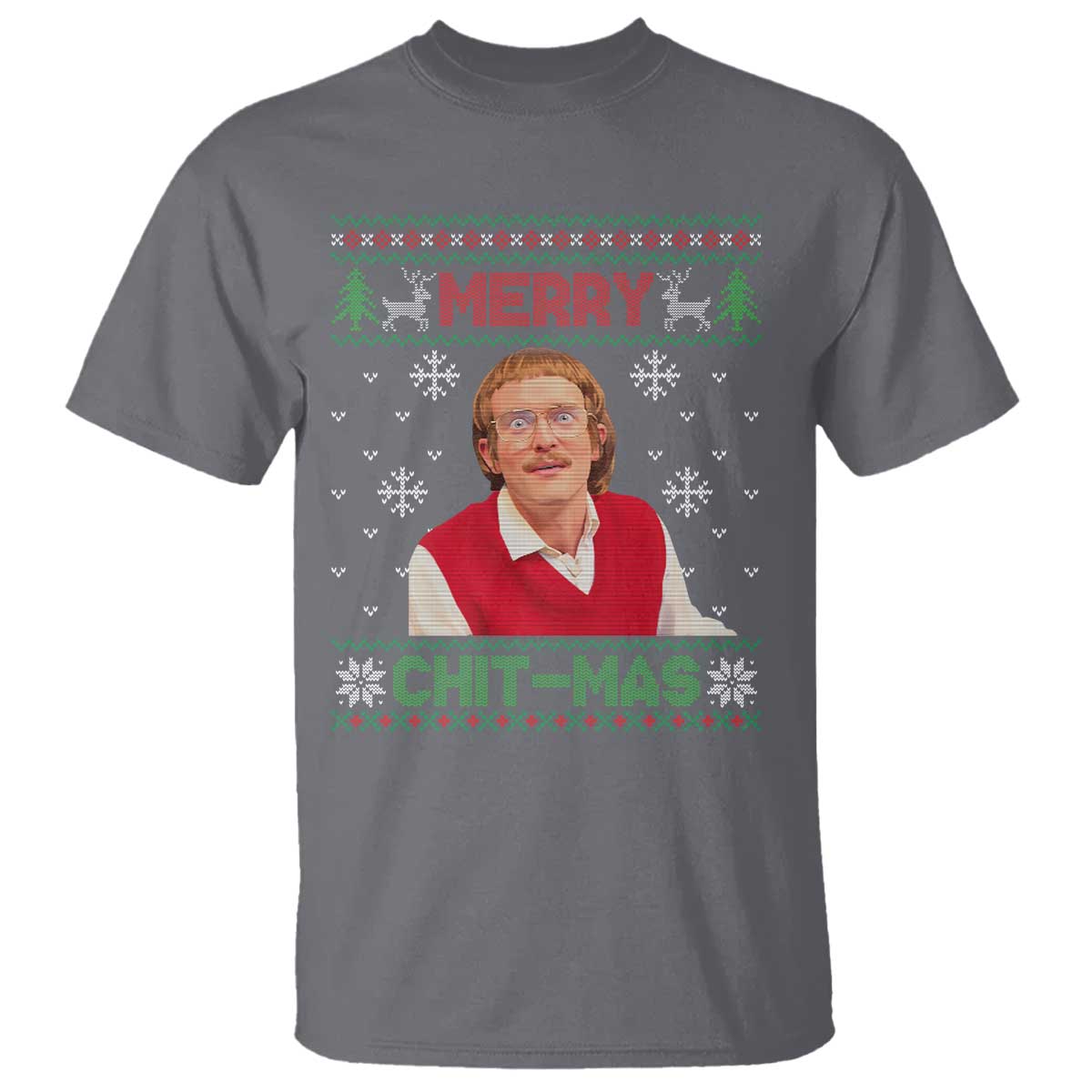 Funny Chit Christmas Merry Chit-Mas T Shirt Retro Holiday Humor TS02 Charcoal Print Your Wear