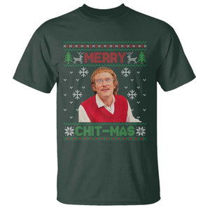 Funny Chit Christmas Merry Chit-Mas T Shirt Retro Holiday Humor TS02 Dark Forest Green Print Your Wear