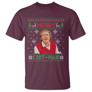 Funny Chit Christmas Merry Chit-Mas T Shirt Retro Holiday Humor TS02 Maroon Print Your Wear