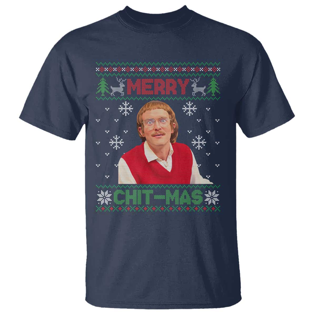 Funny Chit Christmas Merry Chit-Mas T Shirt Retro Holiday Humor TS02 Navy Print Your Wear