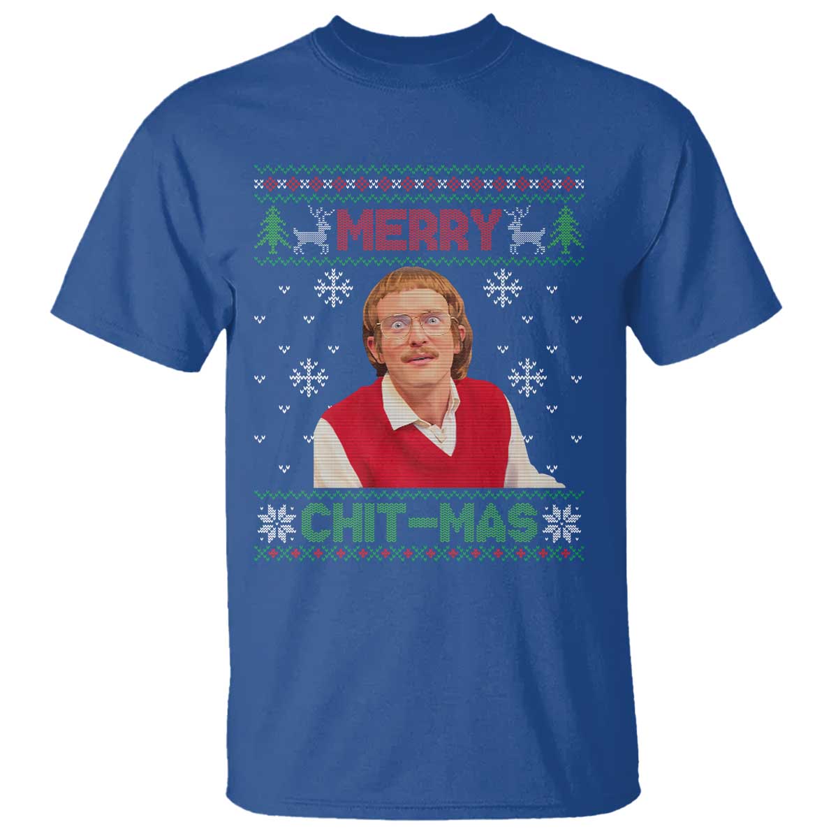 Funny Chit Christmas Merry Chit-Mas T Shirt Retro Holiday Humor TS02 Royal Blue Print Your Wear