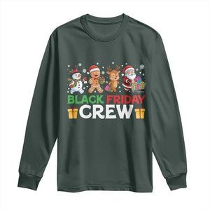 Black Friday Crew Christmas Long Sleeve Shirt Funny Holiday Shopping Squad TS02 Dark Forest Green Print Your Wear