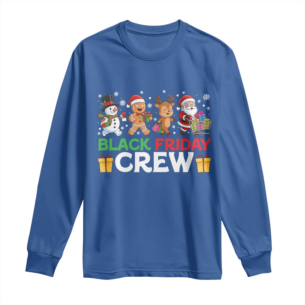 Black Friday Crew Christmas Long Sleeve Shirt Funny Holiday Shopping Squad TS02 Royal Blue Print Your Wear