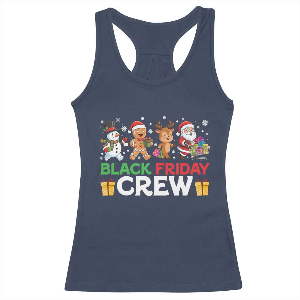 Black Friday Crew Christmas Racerback Tank Top Funny Holiday Shopping Squad TS02 Navy Print Your Wear
