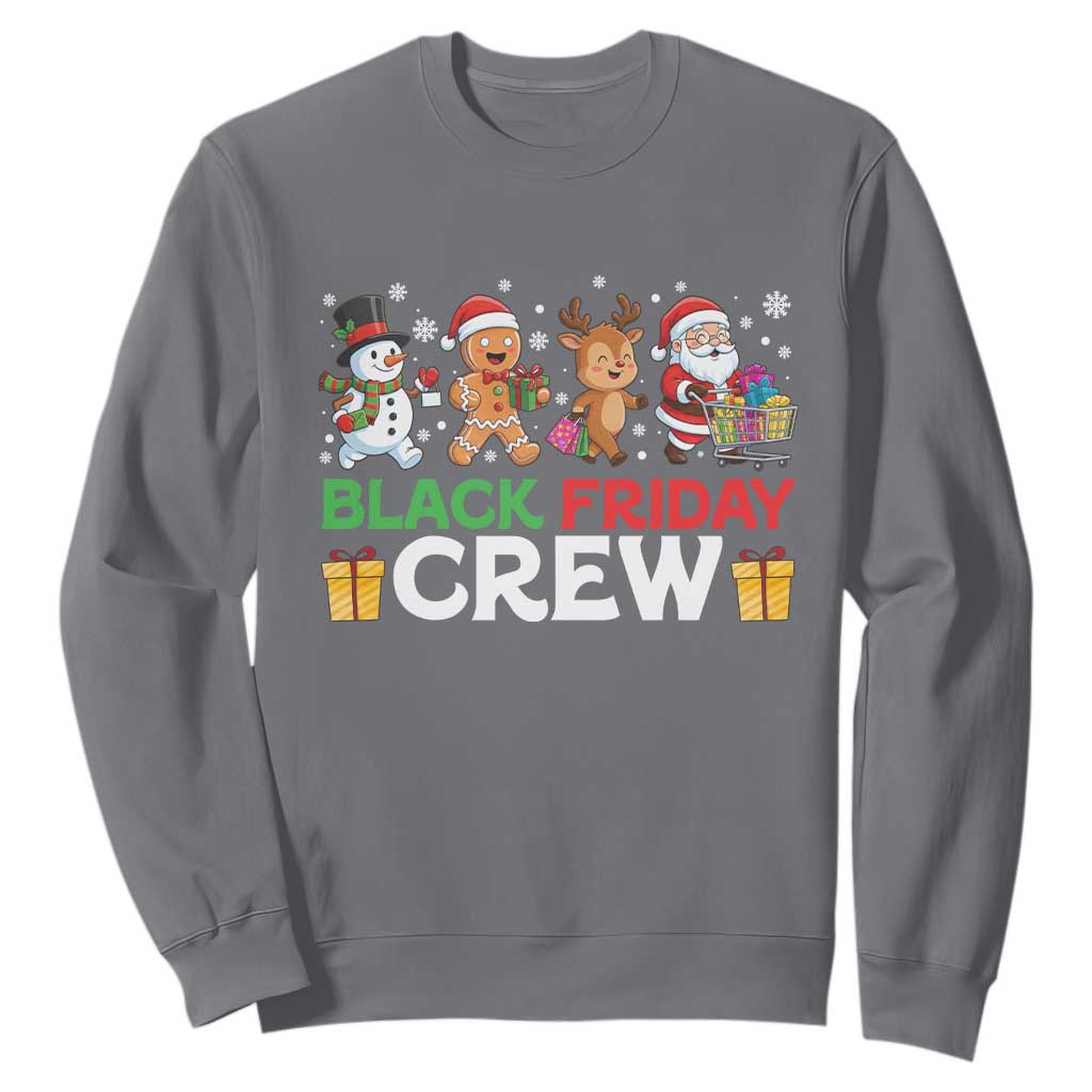 Black Friday Crew Christmas Sweatshirt Funny Holiday Shopping Squad TS02 Charcoal Print Your Wear