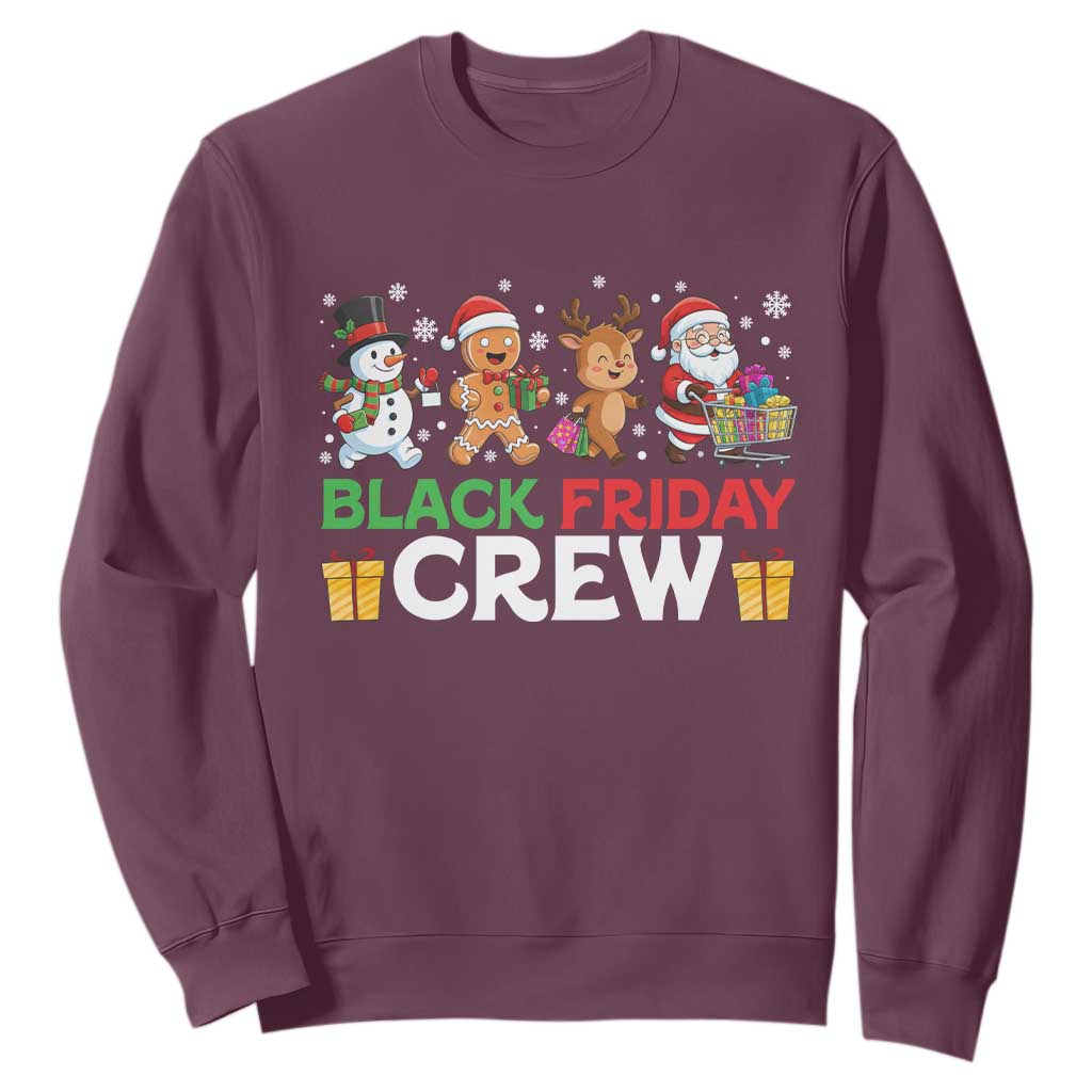 Black Friday Crew Christmas Sweatshirt Funny Holiday Shopping Squad TS02 Maroon Print Your Wear