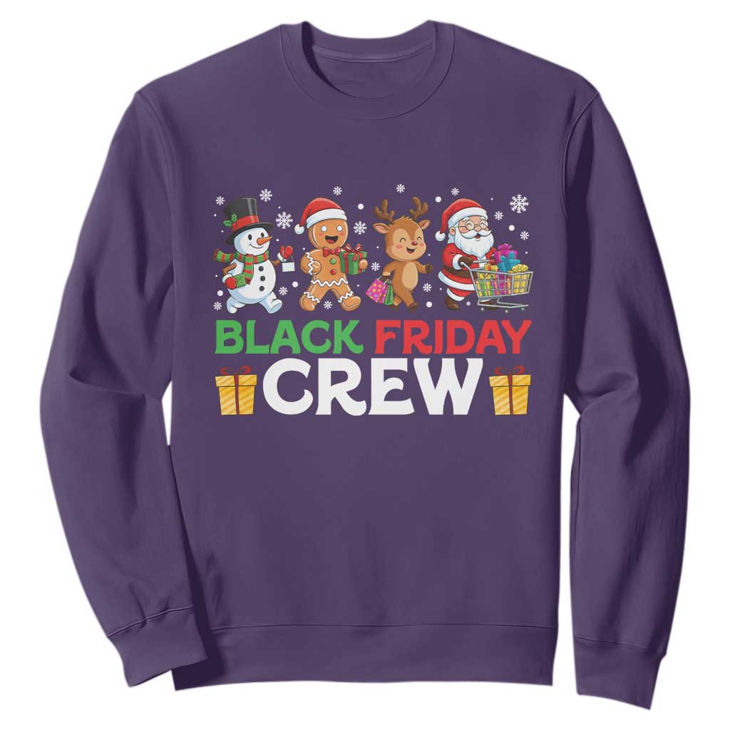 Black Friday Crew Christmas Sweatshirt Funny Holiday Shopping Squad TS02 Purple Print Your Wear
