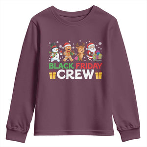Black Friday Crew Christmas Youth Sweatshirt Funny Holiday Shopping Squad TS02 Maroon Print Your Wear