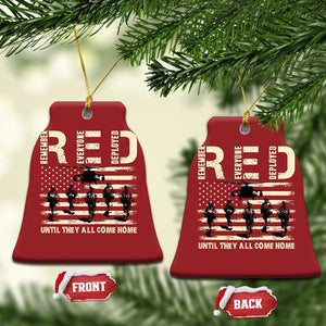 Red Friday Christmas Ornament R.E.D Until They All Come Home Support American Troops US Flag TS02 Bell Flake Red Print Your Wear