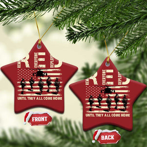 Red Friday Christmas Ornament R.E.D Until They All Come Home Support American Troops US Flag TS02 Star Red Print Your Wear