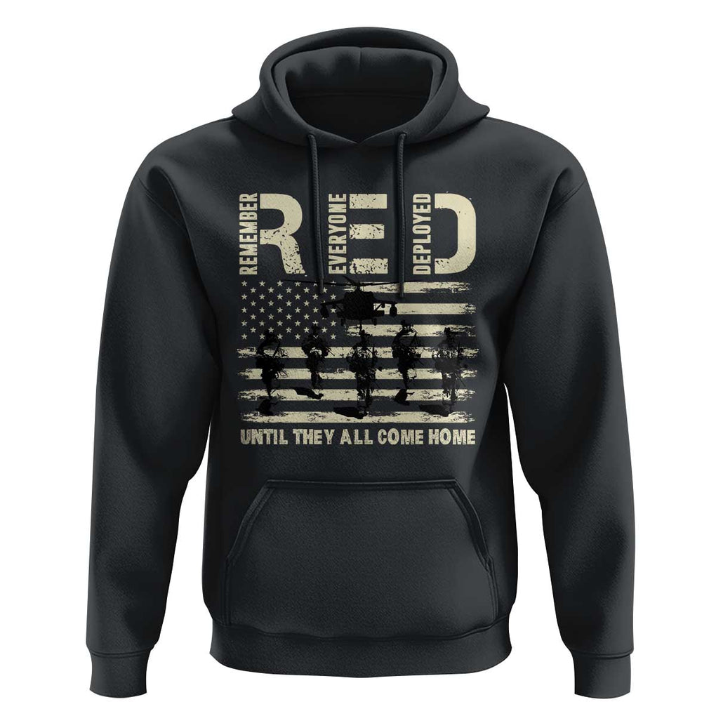 Red Friday Hoodie R.E.D Until They All Come Home Support American Troops US Flag TS02 Black Print Your Wear