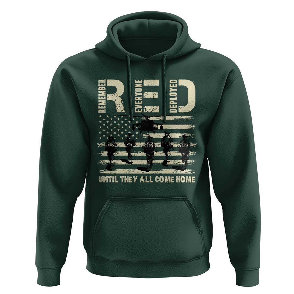 Red Friday Hoodie R.E.D Until They All Come Home Support American Troops US Flag TS02 Dark Forest Green Print Your Wear