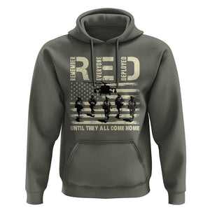 Red Friday Hoodie R.E.D Until They All Come Home Support American Troops US Flag TS02 Military Green Print Your Wear