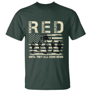 Red Friday T Shirt R.E.D Until They All Come Home Support American Troops US Flag TS02 Dark Forest Green Print Your Wear