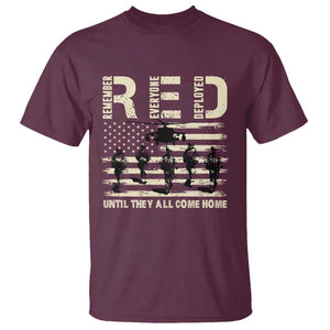 Red Friday T Shirt R.E.D Until They All Come Home Support American Troops US Flag TS02 Maroon Print Your Wear