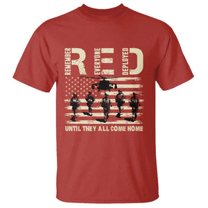 Red Friday T Shirt R.E.D Until They All Come Home Support American Troops US Flag TS02 Red Print Your Wear