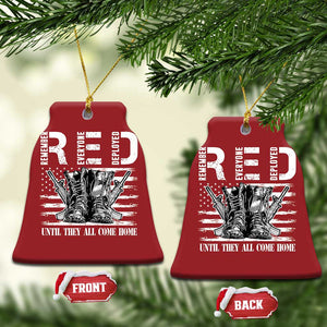 Red Friday Christmas Ornament R.E.D Until They All Come Home Support Troops Military Combat Boots TS02 Bell Flake Red Print Your Wear