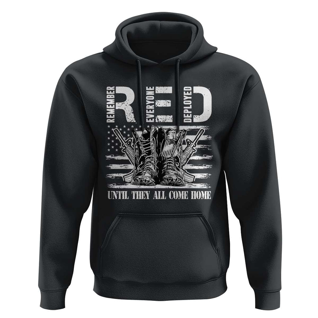 Red Friday Hoodie R.E.D Until They All Come Home Support Troops Military Combat Boots TS02 Black Print Your Wear
