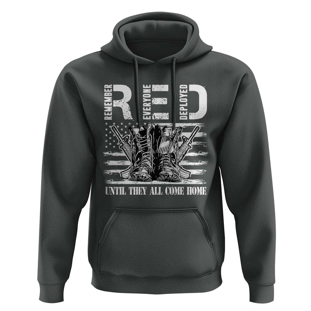 Red Friday Hoodie R.E.D Until They All Come Home Support Troops Military Combat Boots TS02 Dark Heather Print Your Wear