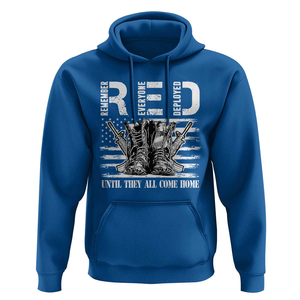 Red Friday Hoodie R.E.D Until They All Come Home Support Troops Military Combat Boots TS02 Royal Blue Print Your Wear