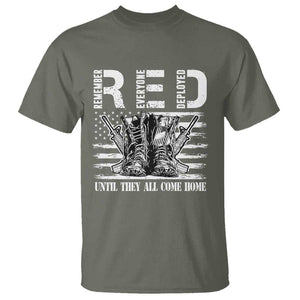 Red Friday T Shirt R.E.D Until They All Come Home Support Troops Military Combat Boots TS02 Military Green Print Your Wear