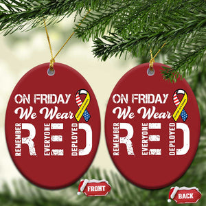 Red Friday Christmas Ornament R.E.D On Friday We Wear Red Support American Troops TS02 Oval Red Print Your Wear