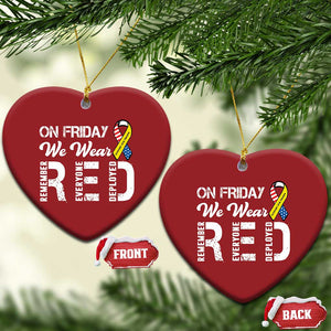 Red Friday Christmas Ornament R.E.D On Friday We Wear Red Support American Troops TS02 Heart Red Print Your Wear