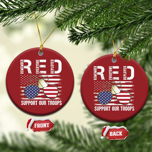 Red Friday Christmas Ornament R.E.D Remember Everyone Deployed American Flag Glasses Dog Tag TS02 Circle Red Print Your Wear