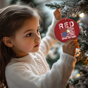 Red Friday Christmas Ornament R.E.D Remember Everyone Deployed American Flag Glasses Dog Tag TS02 Print Your Wear