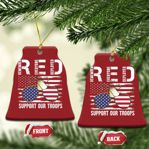 Red Friday Christmas Ornament R.E.D Remember Everyone Deployed American Flag Glasses Dog Tag TS02 Bell Flake Red Print Your Wear