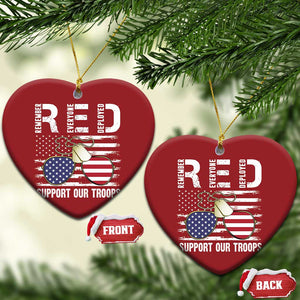 Red Friday Christmas Ornament R.E.D Remember Everyone Deployed American Flag Glasses Dog Tag TS02 Heart Red Print Your Wear