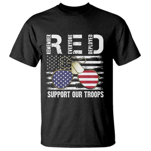 Red Friday T Shirt R.E.D Remember Everyone Deployed American Flag Glasses Dog Tag TS02 Black Print Your Wear