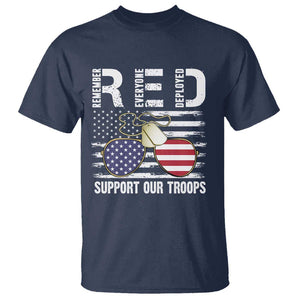 Red Friday T Shirt R.E.D Remember Everyone Deployed American Flag Glasses Dog Tag TS02 Navy Print Your Wear