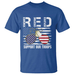 Red Friday T Shirt R.E.D Remember Everyone Deployed American Flag Glasses Dog Tag TS02 Royal Blue Print Your Wear