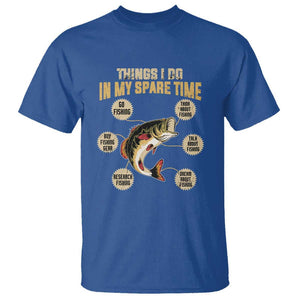 Funny Bass Fishing T Shirt Things I Do In My Spare Time Bass Fish TS02 Royal Blue Print Your Wear