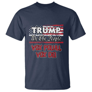 Trump 2024 T Shirt Vox Poluli Vox Dei President 45 47 Election American Flag TS02 Navy Print Your Wear