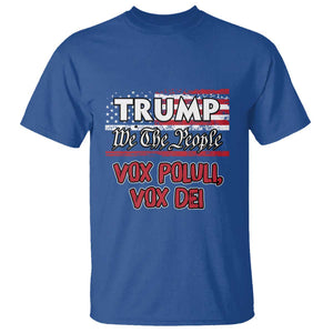 Trump 2024 T Shirt Vox Poluli Vox Dei President 45 47 Election American Flag TS02 Royal Blue Print Your Wear