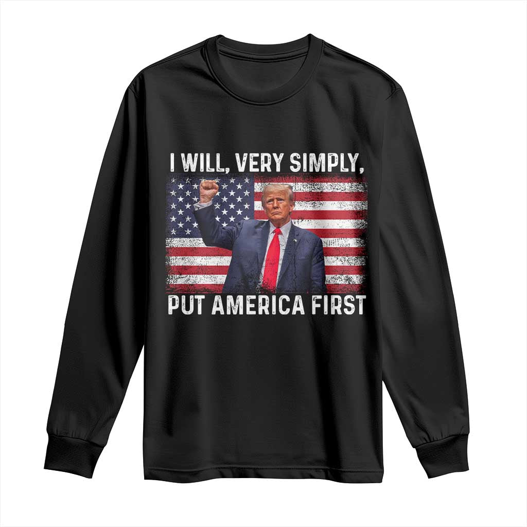 Trump 2025 Long Sleeve Shirt The Golden Age Of America Begins Right Now American Flag TS02 Black Print Your Wear