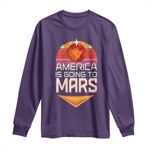 Trump 2025 Long Sleeve Shirt America Is Going To Mars Funny USA Patriotic Party TS02 Purple Print Your Wear