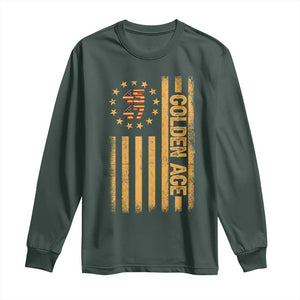 Trump 2025 Long Sleeve Shirt New Golden Age Of America 47th President TS02 Dark Forest Green Print Your Wear