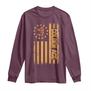 Trump 2025 Long Sleeve Shirt New Golden Age Of America 47th President TS02 Maroon Print Your Wear